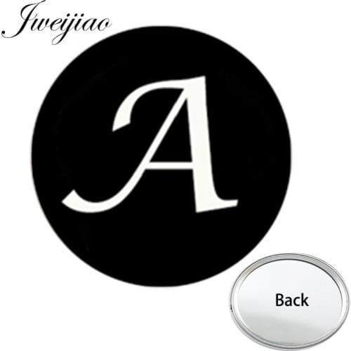 Youhaken A Alphabet Letter One Side Flat Pocket Mirror Fits in Any Handbag or Makeup Bag Travel Purse Mirror