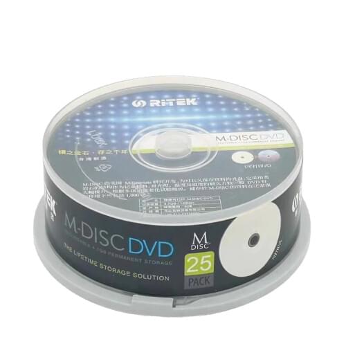 Wholesale 25 pcs 4.7 gb Printable DVD M-Discs with Storage Duration of Up to 1000 Years