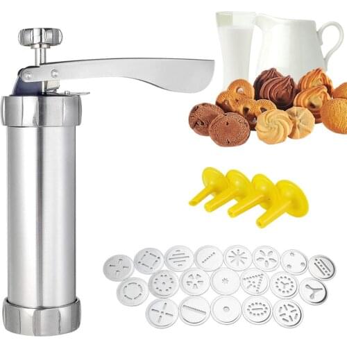 Cookie Press Gun Kit DIY Baking Tools with 20 Cookie Molds 4 Nozzles Cookie Machine Mould Multi Pattern Biscuit Cookie Machine