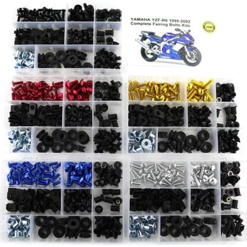 Fit For Yamaha YZF-R6 YZF R6 1999 2000 2001 2002 Complete Fairing Bolts Kit Motorcycle Aluminum Windshield Bolts Fairing Clips