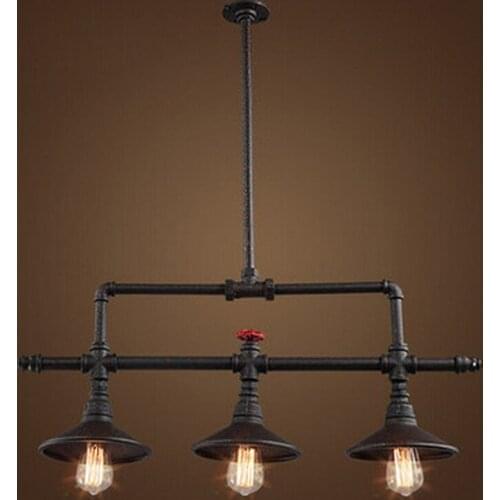 Edison Industrial Retro Loft Style Vintage Pendant Lights Fxitures 3 Lights Bar Dinning Room Rope Pipe Lamp Suspension Luminaire