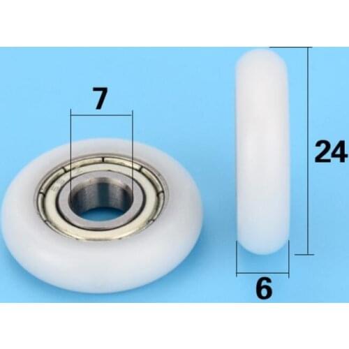 DuoWeiSi 7*24*6mm 697zz bearing pulley inner diameter 7mm rolling wheel roller Palin wheel bearing 49kg Inside 7mm