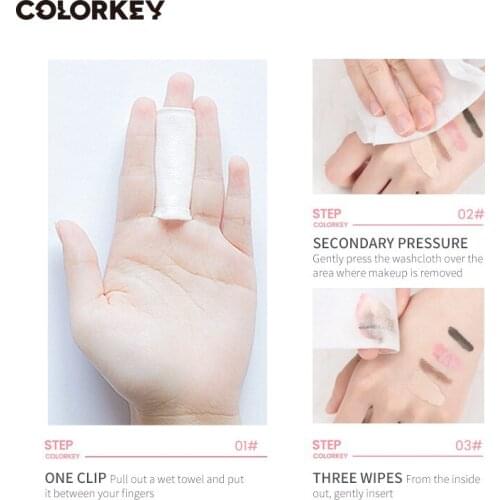 Colorkey Makeup Remover Wipes Soft Gentle Cotton Pads Portable Gentle Deep Cleansing Makeup Remover Wipes 40pcs/Bag Maquillaje