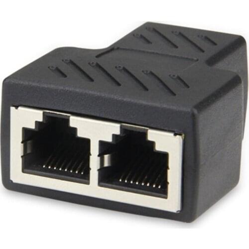 Connector Female Socket Network Plug RJ45 Ethernet LAN Network Y Splitter 3 Ports Coupler Connector 1 To 2 Socket Splitter
