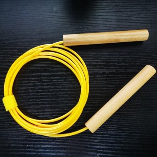 Simple wood handle TPU PU rope 4mm diameter skip rope jump 3m length fitness no tangle crossfit
