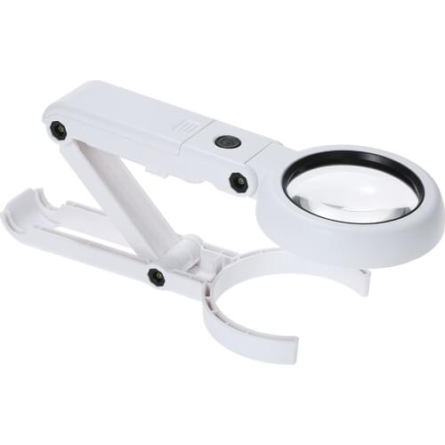 6 LED Folding Light Magnifier Portable 7X Magnifying Glass Table Desk-type Lamp Handheld Foldable Loupe Magnifying Lens