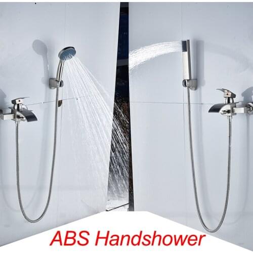 Vidric bathtub shower faucet waterfall faucet single handle mixer tap brushed nickel abs handshower bath & shower faucets FREE