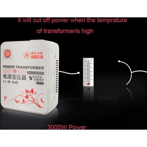 Stable 3000W AC 110V to 220V Travel Converter Single Phase Voltage Transformer Power Adapter US Plug