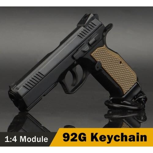 Gun 92G Tactical Pistol Shape Keychain Weapon Keyring Key Chain Ring Trend Mini Portable Detachable Decorations For Gift