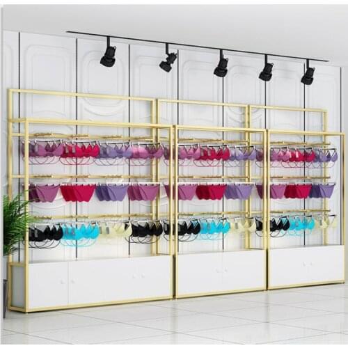Shopping mall underwear display rack hanging bra underwear shelf gold floor multi-layer display cabinet