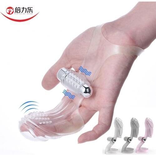 Vibrating Finger Sleeve G-Spot Massage Vibrator Clitoris Stimulate Vagina Masturbator Adult Orgasm Women Lesbian Sex Toy