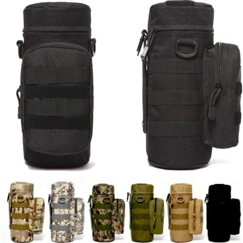Military Kettle Bag For Molle Tactical Backpack Army Water Bottle Bag Pouch Outdoor Hunting Hiking Waist Kettle Pouch Waist Bag