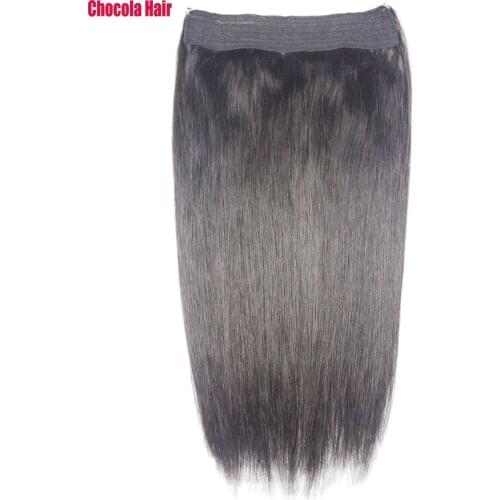 Chocala Hair 16"-28" Machine Made Remy Hair Halo Hair Flip In hair 180g Brazilian Natural one piece set Human Hair Extensions