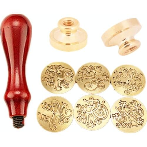 WYSE Vintage Sealing Wax Seal Stamps Wish Word Stamp With Wood Handle for DIY Scrapbooking Wedding Card making Tools Gift Decor
