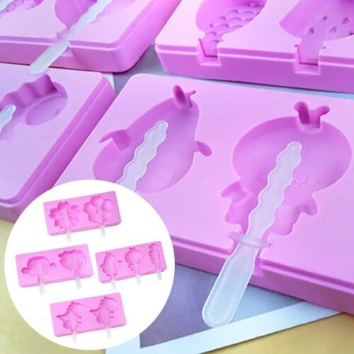 Healthy Silicone Ice Cream Mold Easy Popsicle Mold Reusable Ice Cream Bar Pop Molds For DIY Making Summer Favorites