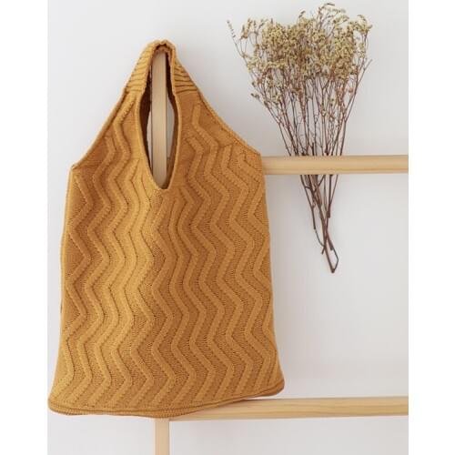 Winter Fashion Original Style Girls Shoulder Bag Large-capacity Shopping Handbags Knit Design Ladies Classic Tote