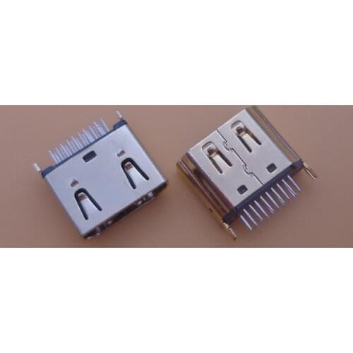 10pcs female Plug HDMI-compatible 19 pin female interface Connector,2 rows (10pin 9pin) 180 degree socket repair replacement