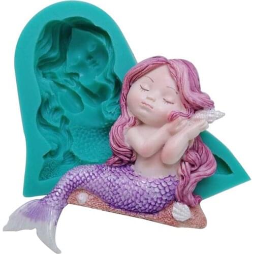 3D Mermaid Mold Fondant Jelly Silicone Mould Cake Decorating Tool #W0