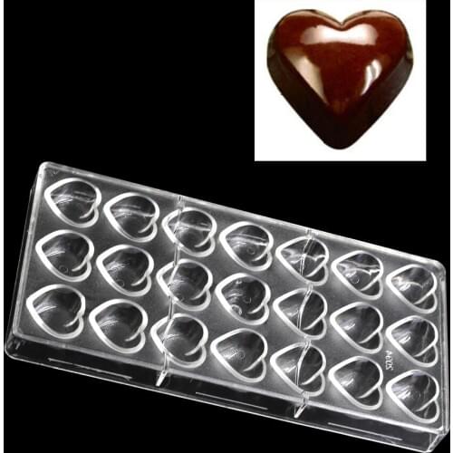 3D Love Shape Chocolate Molds Valentines Day Polycarbonate Chocolate Mold Candy Cake DIY Kitchen baking Pastry Tool