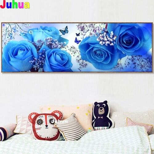 5D DIY Diamond Painting Dream Blue Rose butterfly Flowers abstract cross stitch mosaic square round diamond embroidery H21