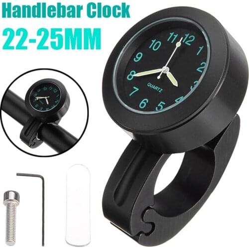 7/8" 1" Universal Motorcycle Clock Motorbike Bike Handlebar Mount Dial Clock Watch Waterproof Time Gauge Auto Replacement