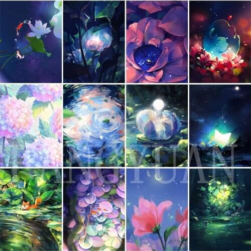 Flowers 5D Diy Diamond Art Embroidery Home Decoration Full Square Round Drill Dream Scenery Diamond Painting Cross Stitch Kits