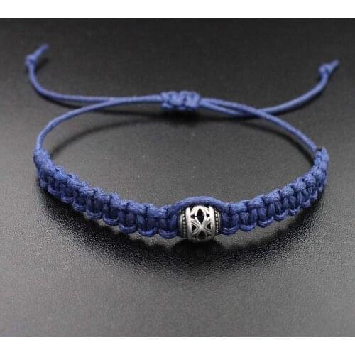 Friendship Braided Rope Thread String Bracelets Stainless Steel Bead Charm Bracelet Gift For Men Women Couples Never Fade