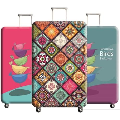 Peacock Pattern Travel Accessories Luggage Cover Suitcase Protection Baggage Dust Cover Stretch Fabrics Trunk Set Cases for