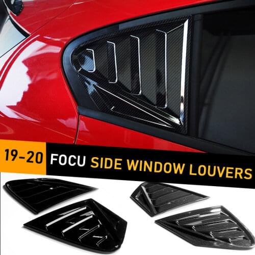 Auto Accessories Window Side Louvers Vent FOR Ford Focus ST-LINE Hatchback 2019 2020 ABS Carbon Fiber Style
