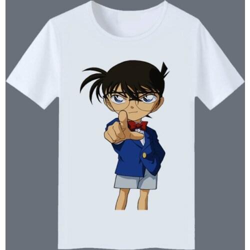 Detective Conan Cosplay T Shirt Conan Edogawa Kudou Shinichi Print T-Shirt Summer Graphic Tees Crew Neck Harajuku Casual Top