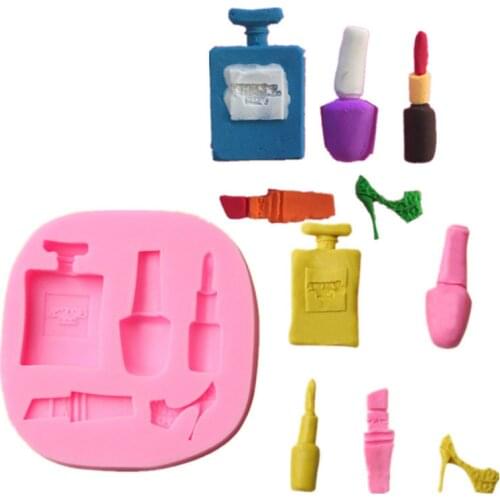 Makeup Tool Silicone Mould Lipstick Shoe Perfume Bottle Expoy Resin Mould DIY Baking Chocolate Candy Cake Decorating Tools
