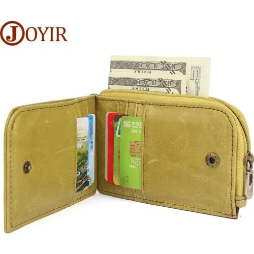 JOYIR Genuine Leather Credit Card Holder Wallet Casual Coin Purse for Female Short RFID Anti Theft Women Purse High Quality