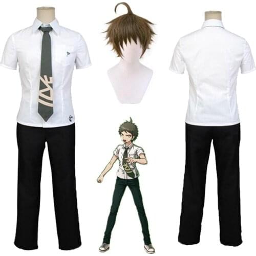 Anime Danganronpa Hinata Hajime School Uniforms Set Wig Halloween Goodbye Despair Hinata Cosplay Carnival Costumes Outfits