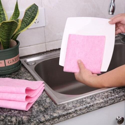 5pcs/Set Kitchen Dish Cloth Torchon Dishcloth Tea Towel Magic Wipes Absorbent Washcloth Rags 30*30cm