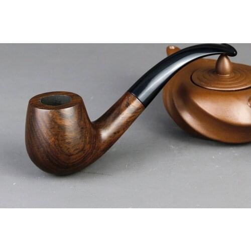 Multifunction Ebony Wood Pipe 9mm Filter Tobacco Pipe 3 way to use Smoking Pipe 5.5 & 8 mm Cigarette Pipe Wood Cigarette Holder