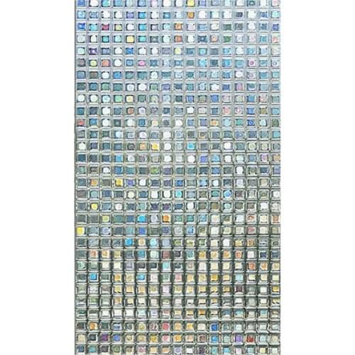 Hot Sales Static Clinged Mosaic Colorful Square Stained Glass Window Door Glass Film Decor