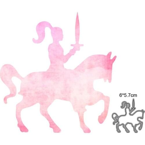 Metal Cutting Dies Cut Mold Woman Riding Horse Decoration Scrapbook Paper Craft Knife Mould Blade Punch Stencils dies