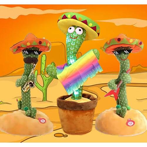 Lovely Talking Toy Dancing Cactus Doll Speak Talk Sound Record Repeat Electric Stuffed Plants Toy Children Early Education Toys