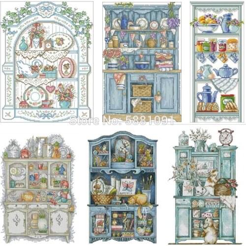 Small cabinet patterns Counted Cross Stitch 11CT 14CT 18CT DIY Chinese Cross Stitch Kits Embroidery Needlework Sets home decor