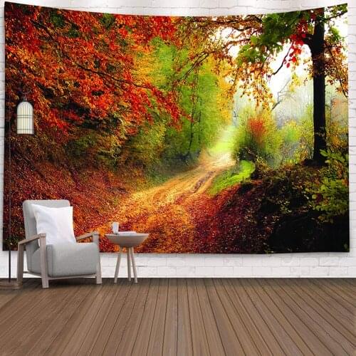 Tree Sunlight Forest Print Tapestry Wall Hanging Tapestries Room Bedspread Decor