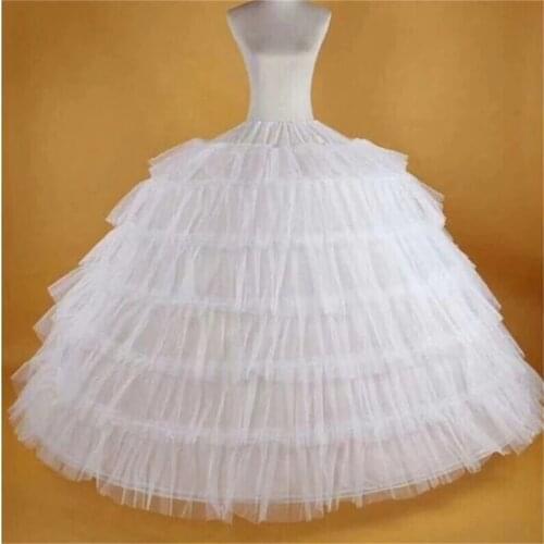 Sensual Looking Fancy Clingy White 6 Hoops Petticoat Crinoline Slip Underskirt For Wedding Prom Bridal Gown Lolita