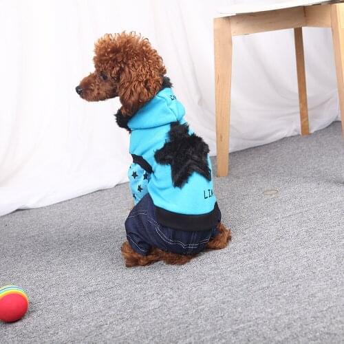 Promotional Star Warm Cowboy Dog Winter Coat Jumpsuit Four Leg Russia Pet Teddy Clothes