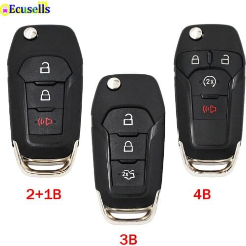 3/4 Buttons Folding Flip Remote Car Key Shell Case Cover Fob for Ford Fusion Edge Explorer 2013-2015