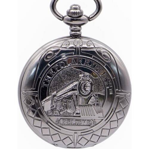 Top Brand Vintage Retro Locomotive Steampunk Mechanical Pocket Watch Men Necklace Pendant Black Dial with Fob Chain PJX1356