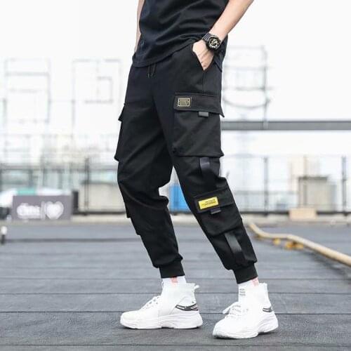 Streetwear Hip Hop Pants Men Elastic Waist Pants With Casual Slim Jogger Pants Men Hip Hop Trousers