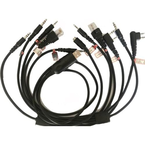 8 in 1 USB Programming Cable For Baofeng kenwood PUXING UV-5R Yaesu Icom Wouxun Hyt Radio UV5R
