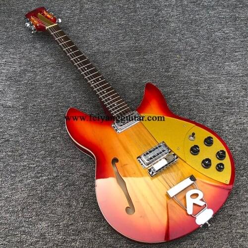 High-quality 360 electric guitar, with F hole, red paint, rose wood, Korean pickup, package freight