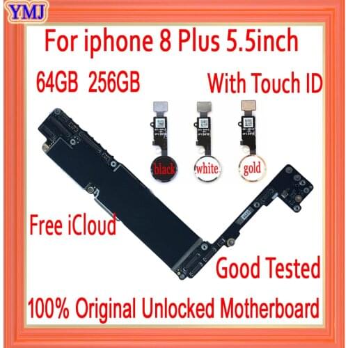 Factory unlocked Logic board for iphone 8Plus 5.5inch Motherboard with/no Touch ID,Free iCloud for iphone 8P Mainboard,IOS Plate