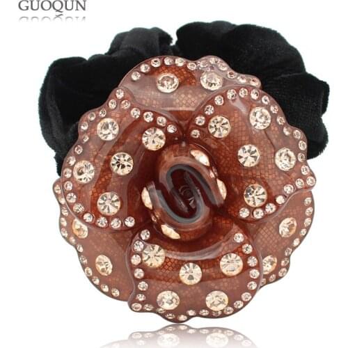 New Hair Tie, Luxury Crown Cellulose Acetate Full Rhinestones Wedding Hair Accessories Jewelry Tiara Rope for Women Bridal Party