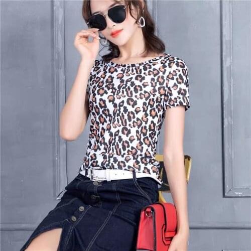 Short sleeve printed T-shirt womens 2021 summer new round neck fashion slim slim bottoming shirt top